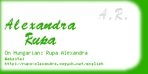 alexandra rupa business card
